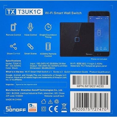 SONOFF T3UK2C-TX Wifi Touch Wireless Switch Smart Home - 8