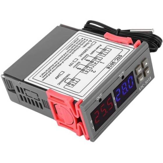 STC-3018 AC110-220V Dual Display Dual Temperature Adjustable Temperature Controller With 1M Cable - 6