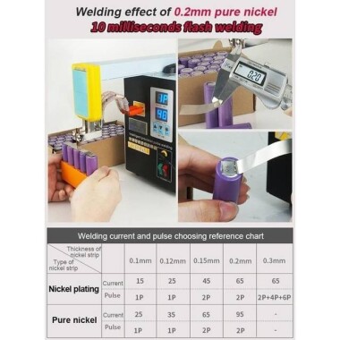 SUNKKO 738AL 18650 Battery Pulse Spot Welder + 73LB Welding Arm + 70BN Welding Pen UK Plug 220V - 3