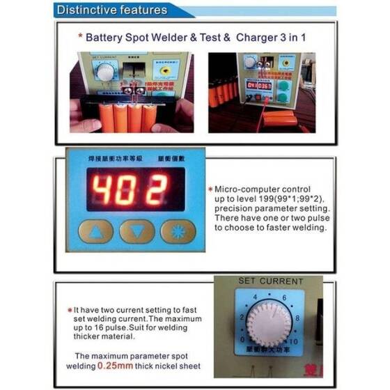 SUNKKO 788H-USB 18650 Battery Pulse Spot Welder UK Plug 220V - 4
