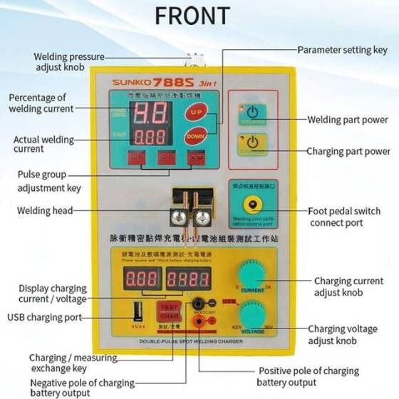 SUNKKO 788S Lithium Battery Welding Machine Double Pulse UK Plug 220V - 3