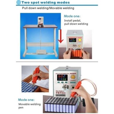 SUNKKO 797DH Foot Pedal DeskTop Spot Welding Machine +70B Welder Pen UK Plug 220V - 2