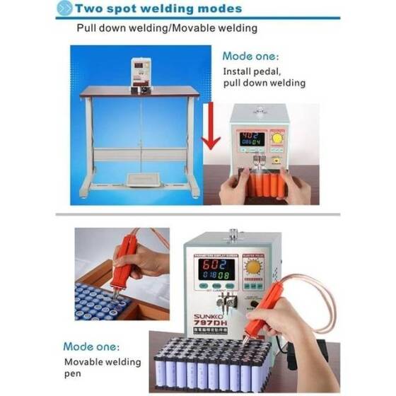 SUNKKO 797DH Foot Pedal DeskTop Spot Welding Machine +70B Welder Pen UK Plug 220V - 2