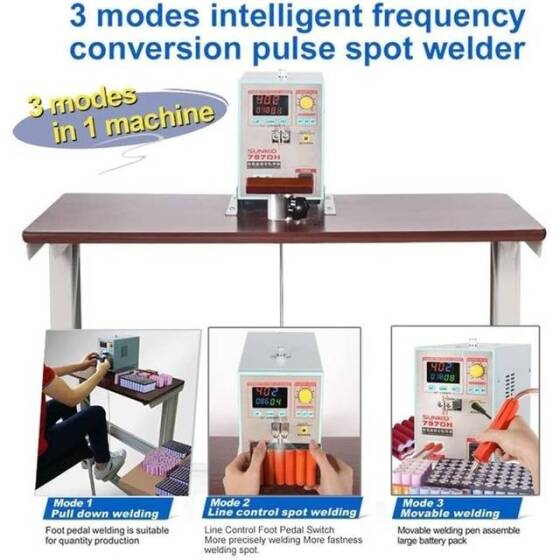 SUNKKO 797DH Foot Pedal DeskTop Spot Welding Machine +70B Welder Pen UK Plug 220V - 5