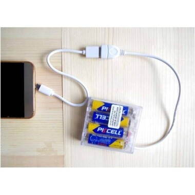 Transparent 3x AA Battery Holder Box With Cable Switch And Cover - 5