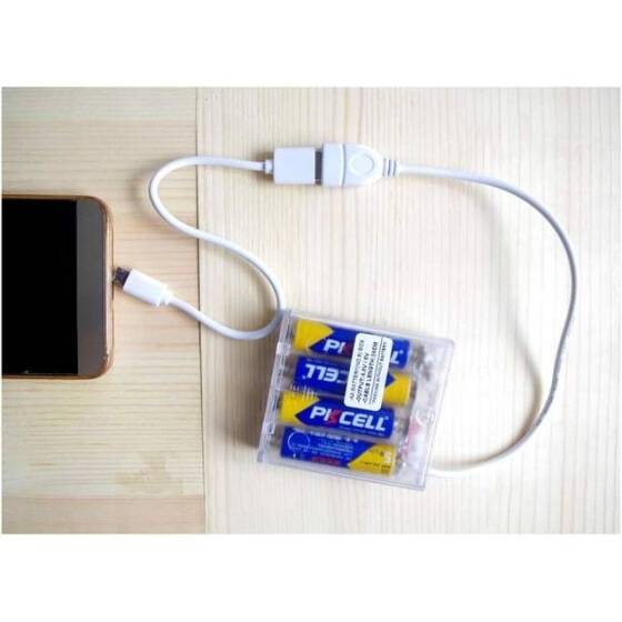 Transparent 3x AA Battery Holder Box With Cable Switch And Cover - 5