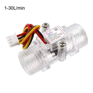 Transparent Water Flow Sensor (Sea) YF-S201C Flowmeter G1/2 1-30L/min 5-15V - 2