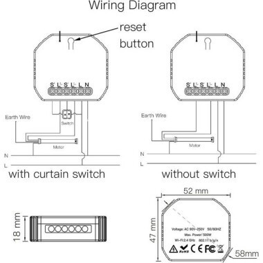 Tuya Smart Wifi Curtain Switch 90-250V For Alexa Original Packing - 3