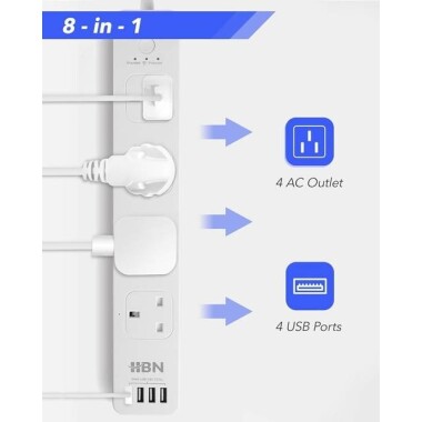Tuya Wifi Smart Power Strip 4 Usb 4 AC Plug 10A 1.8M For Alexa Google Home Brazil Plug - 3