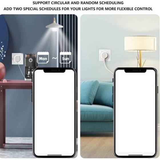 Tuya Wifi Smart Socket Remote Timing Voice Switch US Plug 100-240V 10A For Alexa Size: 53x53x52mm - 2