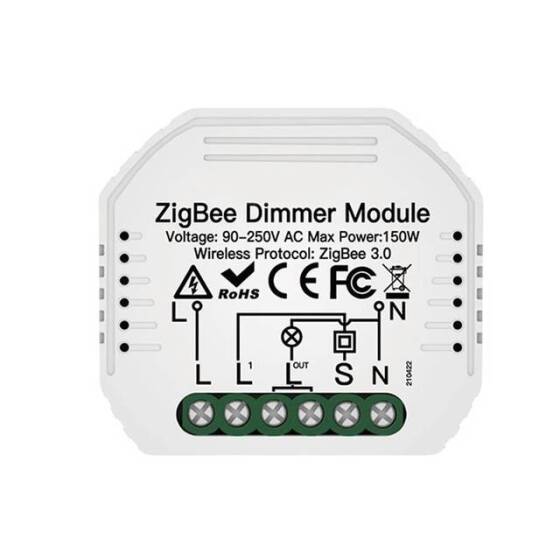 Tuya Zigbee 3.0 Dimmer Module 1 Channel QS-Zigbee-D02-TRIAC-L 220V-240V Single Fire Original Packing Size: 46x46x18mm - 1