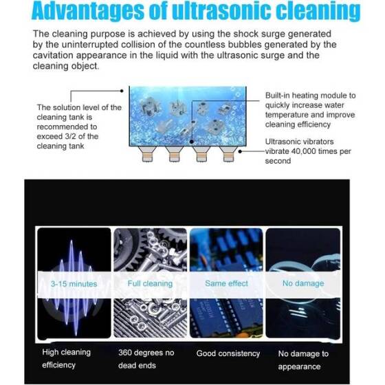 Stainless Steel Ultrasonic Cleaning Machine PS-08A 1.3L 40KHz 60W EU Plug 220V - 5