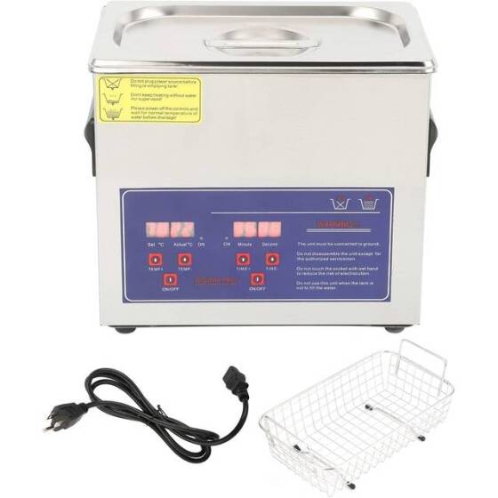 Stainless Steel Ultrasonic Cleaning Machine PS-20A 3.2L 40KHz 120W US Plug 110V - 1