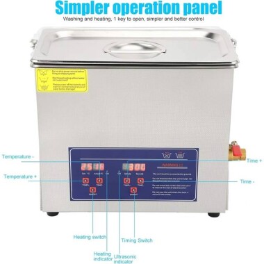 Stainless Steel Ultrasonic Cleaning Machine PS-30A 6.5x180W EU Plug 220V - 2