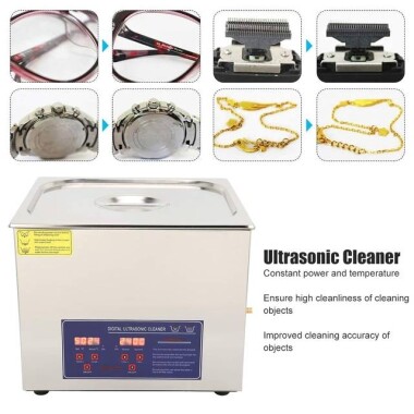 Stainless Steel Ultrasonic Cleaning Machine PS-60A 15L 40KHz 360W US Plug 110V - 3