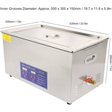 Stainless Steel Ultrasonic Cleaning Machine PS-80A 22L 40KHz 480W EU Plug 220V - 3