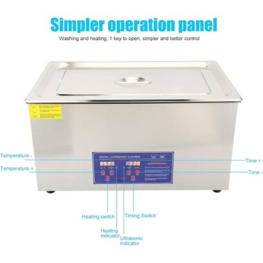 Stainless Steel Ultrasonic Cleaning Machine PS-80A 22L 40KHz 480W US Plug 110V - 2