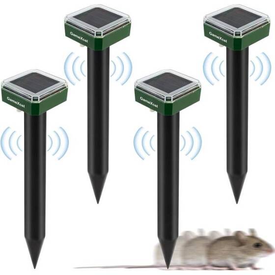 Ultrasonic Snakes Mouse Gophers Solar Powered Mole Repeller - 1