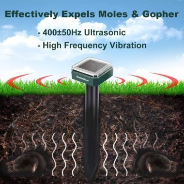 Ultrasonic Snakes Mouse Gophers Solar Powered Mole Repeller - 2