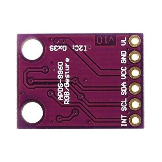 Unsoldered Purple GY-9960 3.3V APDS-9960 RGB Infrared IR Gesture Sensor Module - 3