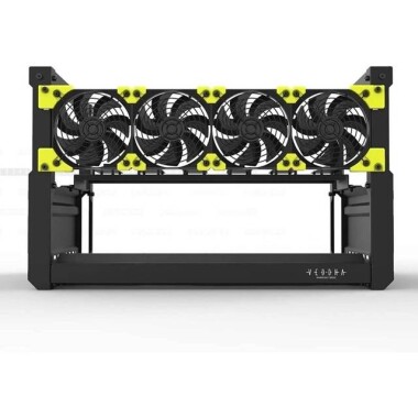 VEDDHA MINERCASE T3 6GPU Aluminum Alloy Stackable Frame + 4 Fans + 3080/3090 Dedicated Extension Transfer Card x6 Size:552X338X385mm - 2