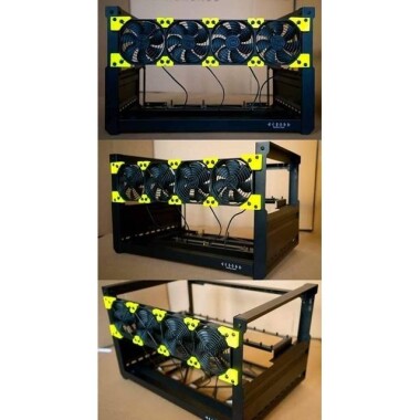 VEDDHA MINERCASE T3 6GPU Aluminum Alloy Stackable Frame + 4 Fans + 3080/3090 Dedicated Extension Transfer Card x6 Size:552X338X385mm - 3