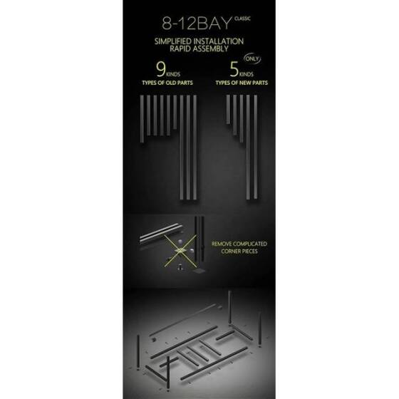 VEDDHA MINERCASE V4C 8-12GPU Aluminum Alloy Stackable Frame With 3080/3090 Dedicated Extension Transfer Card x12 Size: 880X360X380mm - 4