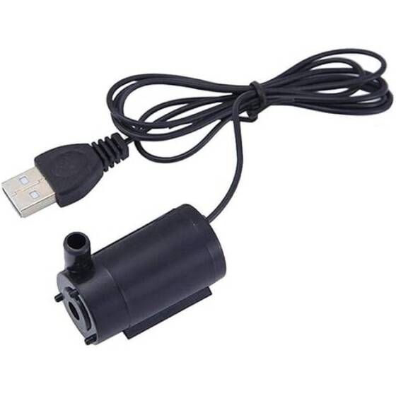 Vertical 5V Black Mute Sounds Mini Submersible Pump With USB - 1