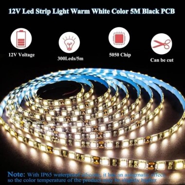 Warm White 9mm 12V LED Exposed Light String With High Quality Circuit Board 50LED/Set - 2