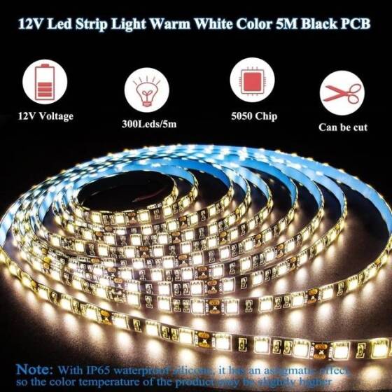 Warm White 9mm 12V LED Exposed Light String With High Quality Circuit Board 50LED/Set - 2