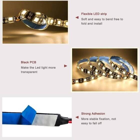 Warm White 9mm 12V LED Exposed Light String With High Quality Circuit Board 50LED/Set - 4