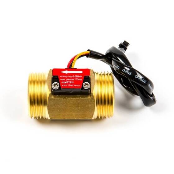 Water Flow Sensor (Sea) YF-B10 Flowmeter DN25 1-50L/min 3.5-12V Brass - 4