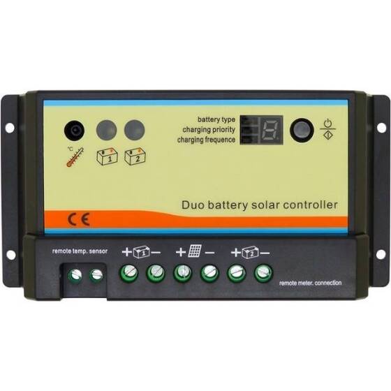 Waterproof 12V24V10A Intelligent Solar Controller - 12.8 Fully Charged 14.8V Lithium Iron Phosphate - 2