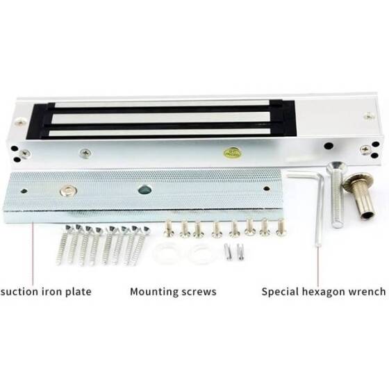 Waterproof 250KG DC12V/500-600MA Two-Wire Magnetic Lock Left Outlet Without Feedback - 3