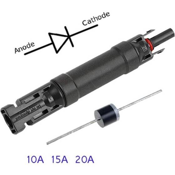 Waterproof MC4 20A PV Diode Solar Connector - 2
