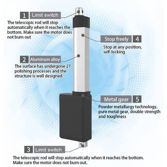 Waterproof Stroke Length 200mm 12mm/S 700N DC12V Linear Actuator High Thrust Telescopic Rod - 3