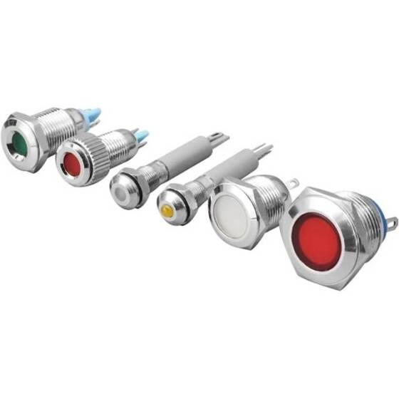 White 220V AD22C-8 LED Metal Indicator Light - 2