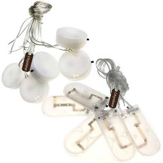 White 2x Button Battery Case With Wire And Toggle Switch CR2032 - 1