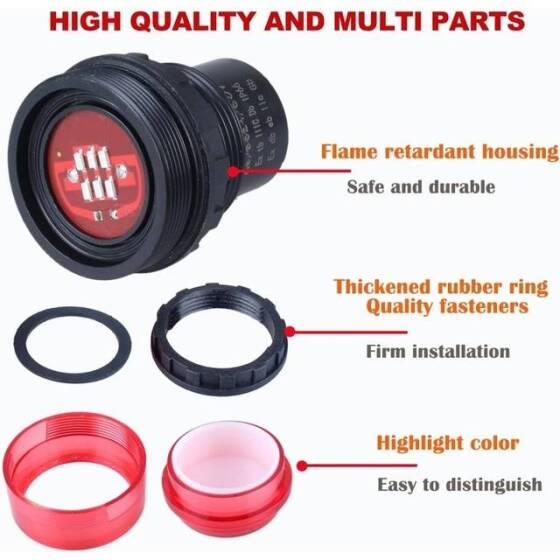 White AC/DC24-36V 30mm BD0803 Explosion-Proof Anticorrosive Indicator Light - 3