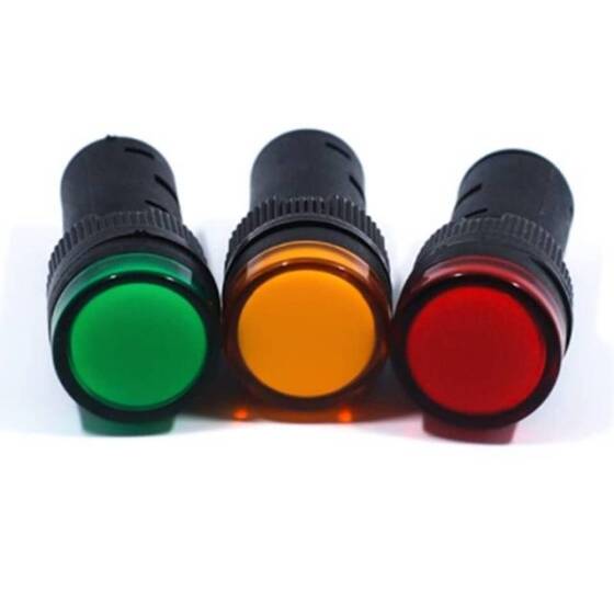 White AC/DC24V 16mm AD16-16C LED Power Pilot Signal Light Lamp - 3