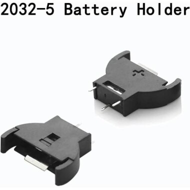 White CR2032-BS-6 Button Battery Holder PCB Type Golden Color Pin - 3