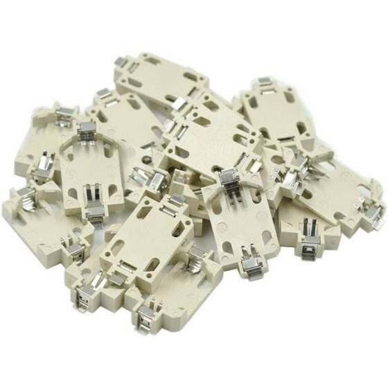 White CR2032-BS-6 Button Battery Patch Holder White Color Pin - 1