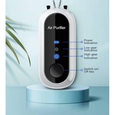 White Hanging Neck Air Purifier Mini Rechargeable Air Purifier Necklace - 4
