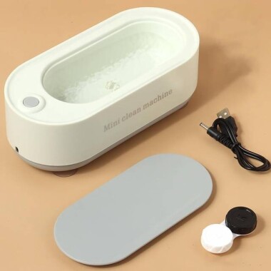 White Mini Ultrasonic Cleaner Machine (Without Battery) - 5