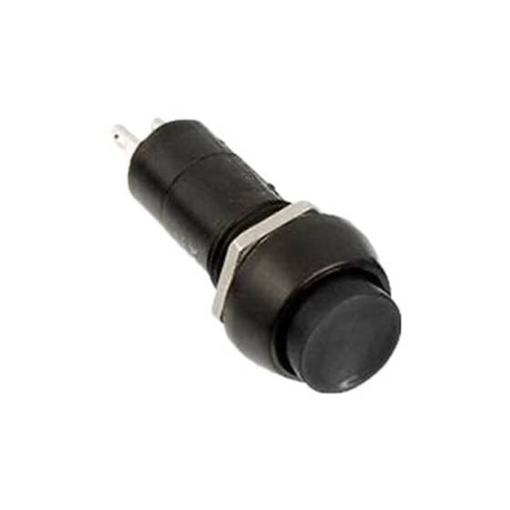 White PBS-11A 12mm 2 PIN Self-Locking Round Plastic Push Button Switch - 1