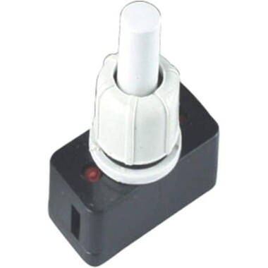 White PBS-17A 10mm On-Off Plastic Push Button Switch Square Mini Self Locking - 1