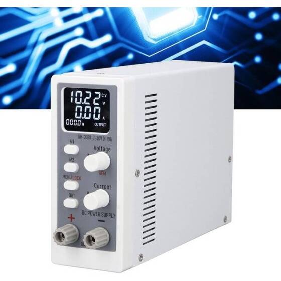 White SPPS-A305D 30V5A Color Screen Coding Single Knob DC Regulated Power Supply With Cable 110V US Plug - 3
