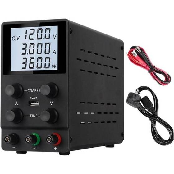 White SPPS1203D 120V3A Color Screen Storage DC Regulated Power Supply With Cable 220V EU Plug - 1