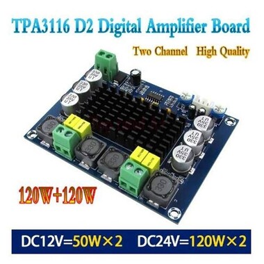 XH-M543 High Power Digital Power Amplifier Board TPA3116D2 Dual Channel 2x120 W With Cable - 7