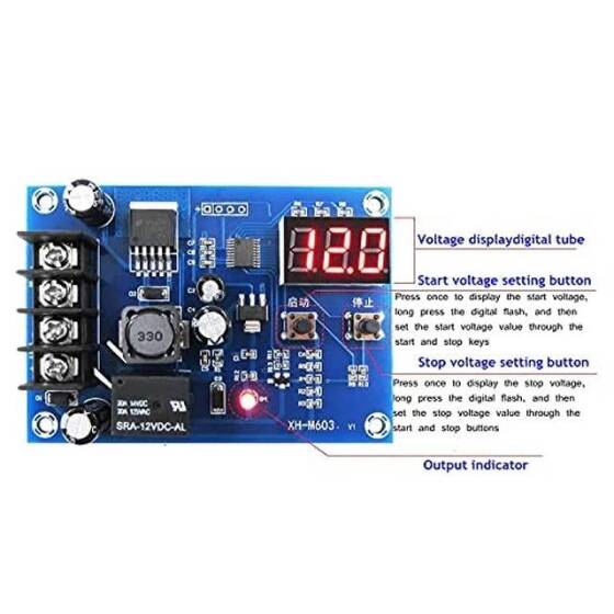 XH-M603 Charging Control Module 12-24V Storage Lithium Battery Charger Control Switch Protection Board with LED Display - 6